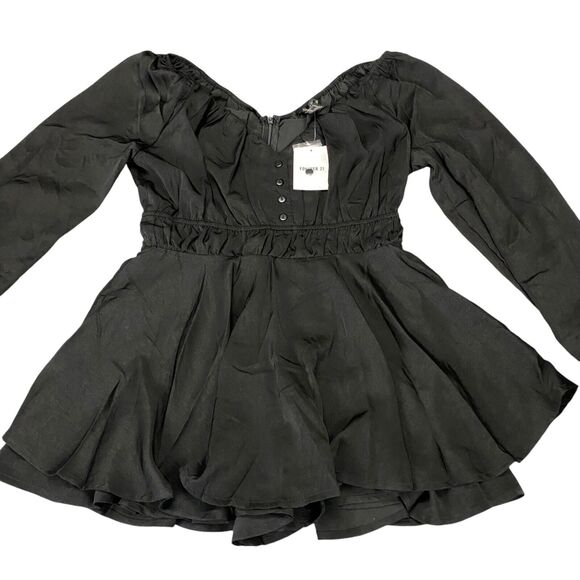 Forever 21 Romper Dress with Built in Shorts Women's Size Medium Black - Picture 14 of 16